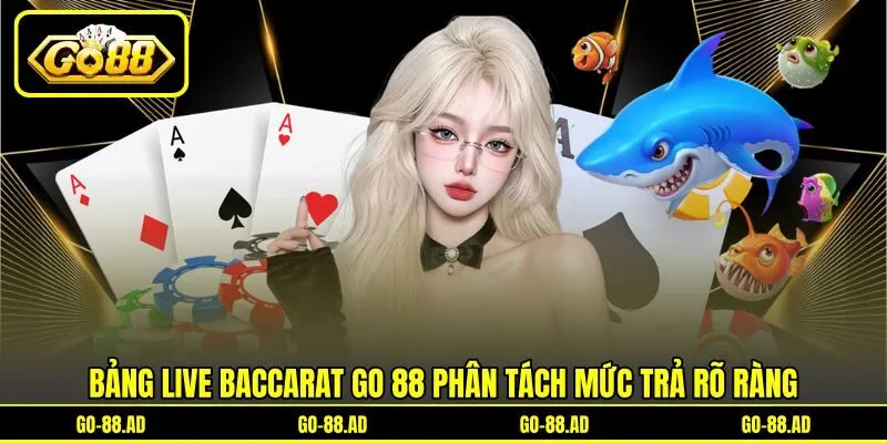 Bảng live baccarat Go 88 phân tách mức trả rõ ràng