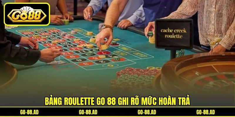 Bảng roulette Go 88 ghi rõ mức hoàn trả