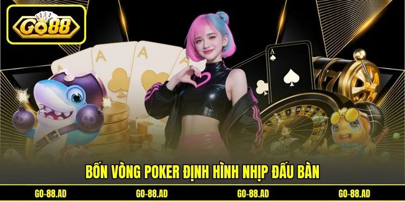 Bốn vòng Poker định hình nhịp đấu bàn Bốn vòng Poker định hình nhịp đấu bàn