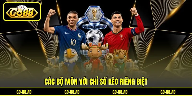 Các bộ môn với chỉ số kèo riêng biệt Các bộ môn với chỉ số kèo riêng biệt