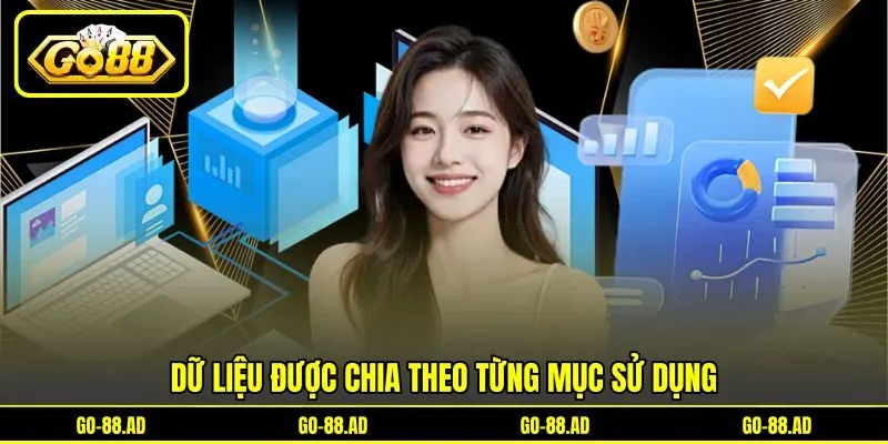 Dữ liệu được chia theo từng mục sử dụng